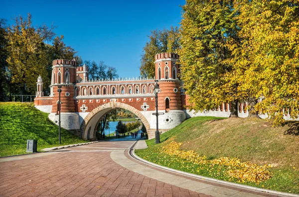 Tänkte bron i tsaritsyno — Stockfoto