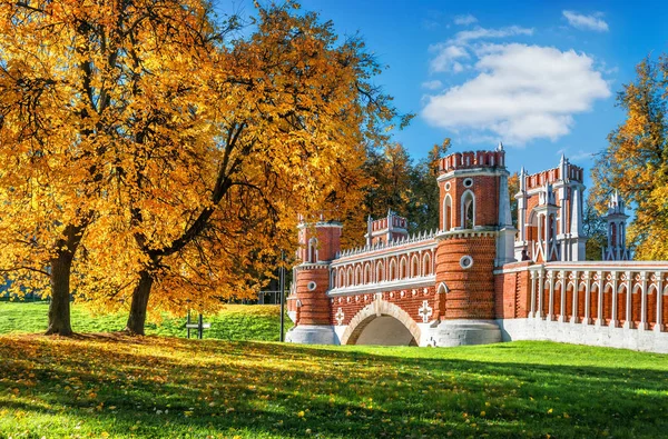 Gold of trees at the Figurine Bridge — Stock Photo, Image