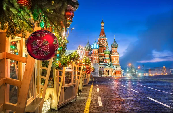 Vánoční ples na Rudém náměstí v Moskvě — Stock fotografie