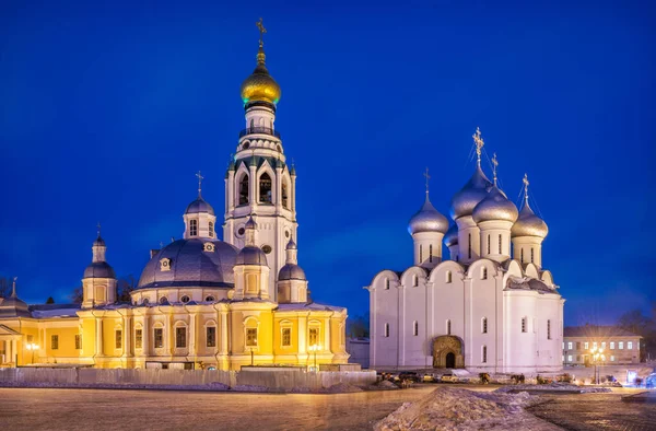 Воскресіння Собори Святої Софії Вологди Кремля Вид Площі Кремля Зимовий — стокове фото