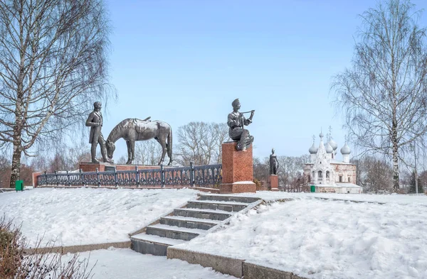 Monumento Poeta Batyushkov Outras Esculturas Vologda Igreja São João Crisóstomo — Fotografia de Stock