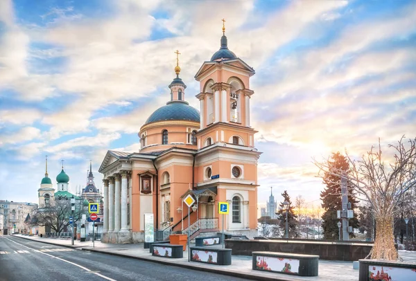 Église Sainte Barbara Sur Rue Varvarka Moscou Dans Les Rayons — Photo