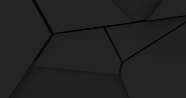 Çatlak mat siyah arkaplan - 3B grafik oluşturucu.