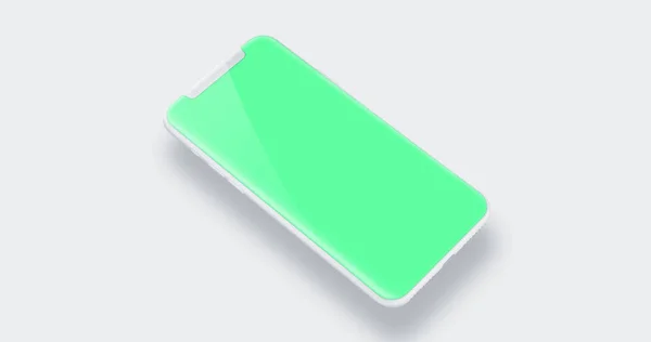 Iphone Zöld Képernyő Mockup Grafikai Tervezés Stock Fotó