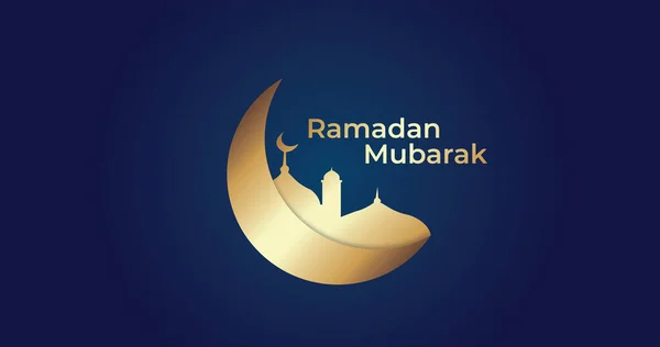 Islamitisch Gouden Vector Ontwerp Met Ramadan Mubarak Massage — Stockvector