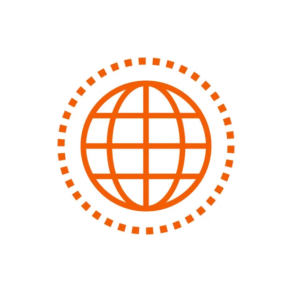 Cercle icône globe sur un fond blanc. Illustration vectorielle — Image vectorielle