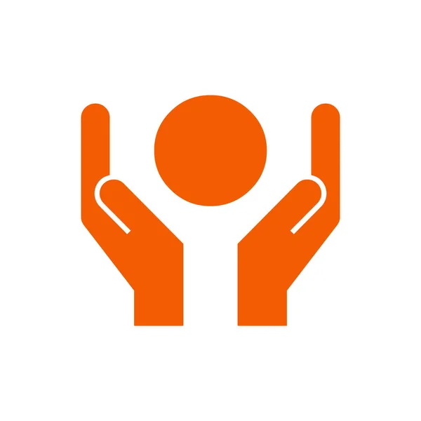 Turuncu top ellerinde, gezegeni, ekolojiyi, iklim vektörü simgesini kurtar