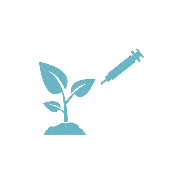 Saksılı bitki bitki test etmek için bir simgeyi gösterme şırınga ile