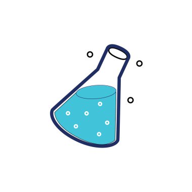 Beyaz arkaplanda test tübü Simge Vektörü İllüstrasyonu.