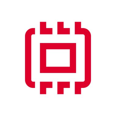 Beyaz arka plan üzerinde izole mikroçip vektör çizim.