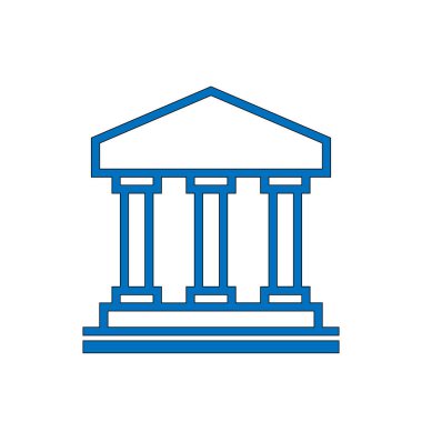 Mimari elementin vektör çizimi - Portico, antik bir tapınak