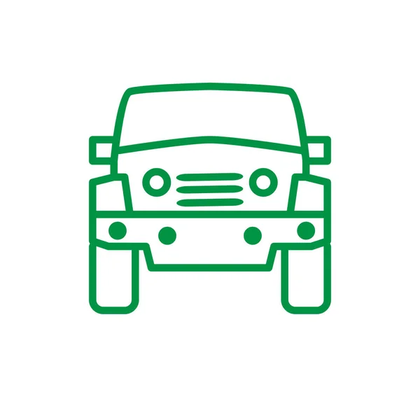 Grön bil isolerad. Vektor illustration av en grön bil. — Stock vektor