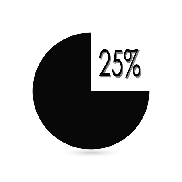 Infografica 25 75 per cento diagramma torta. Illustrazione aziendale isolata. Vettore grafico a cerchio . — Vettoriale Stock