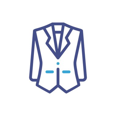 Erkek ceketi ya da ceket sembolü arka planda basit siluet simgesi