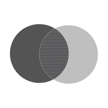 siyah konsantrik çizgiler ile iki kesişen yüzük yapar farklı kalınlık. soyut yarı ton geometrik şekiller. logo, ürün marka vs için uygun.