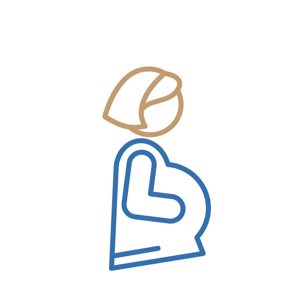 Mujer embarazada silueta simple vector sobre fondo blanco — Vector de stock