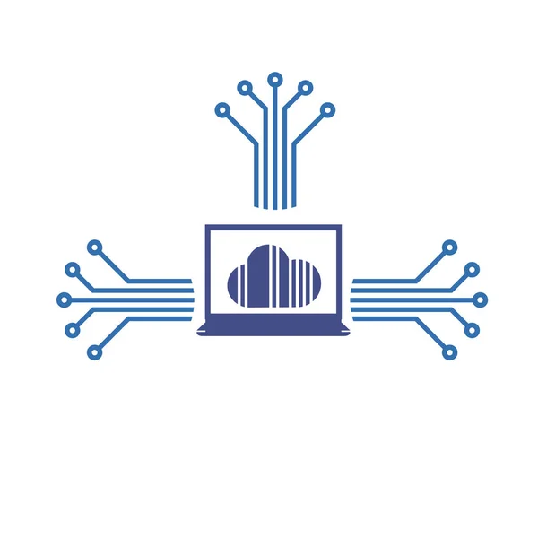 düz vektör simgesi - beyaz üzerinde izole edilmiş bilgisayar ağı simgesi