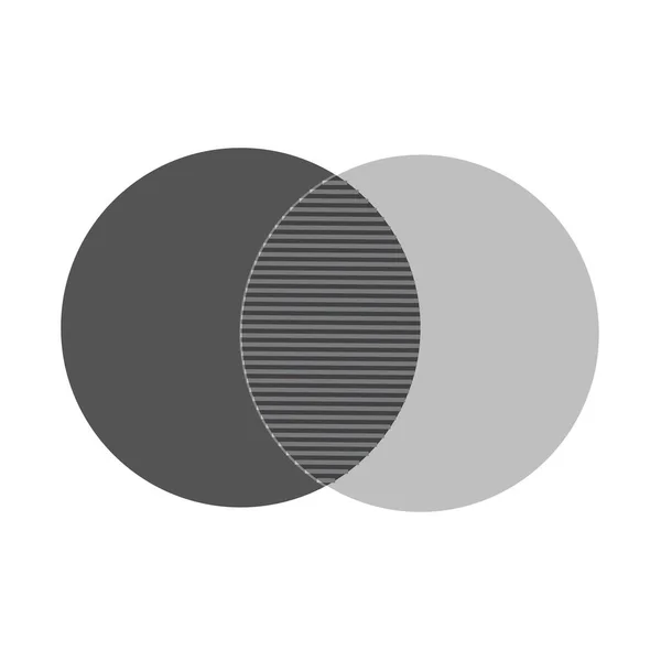 Schwarze konzentrische Linien mit unterschiedlicher Dicke, die zwei sich kreuzende Ringe ergeben. abstrakte geometrische Halbtonformen. geeignet für Logo, Produkt-Branding usw.. — Stockvektor