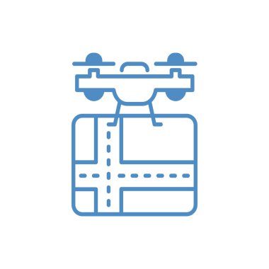 Drone hava kamerası simgesi grafik tasarım logosu illüstrasyonu