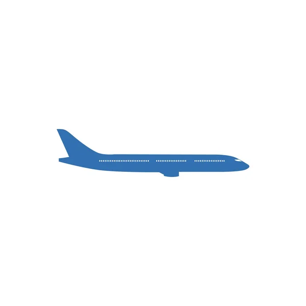L'aereo vola nel cielo. Vista laterale. Aeronave. Aereo bianco. Illustrazione vettoriale cartone animato . — Vettoriale Stock