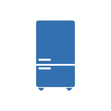 Buzdolabı Buzdolabı simgesini düz stil. Dondurucu konteyner vektör çizim üzerinde beyaz arka plan izole. Buzdolabı iş kavramı.