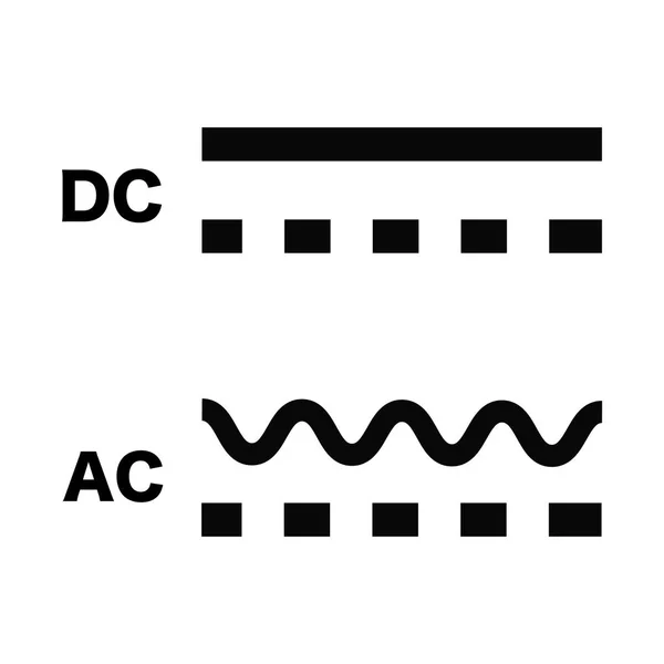 Signo de símbolo de corriente continua y CA directa y alterna, ilustración vectorial, aislamiento sobre fondo blanco . — Vector de stock