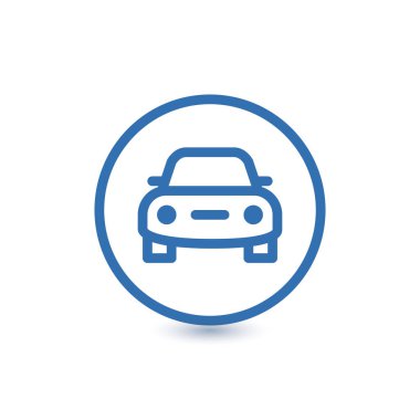 Beyaz arka planda ikon araba ikonu vektörü. Vektör illüstrasyonu.