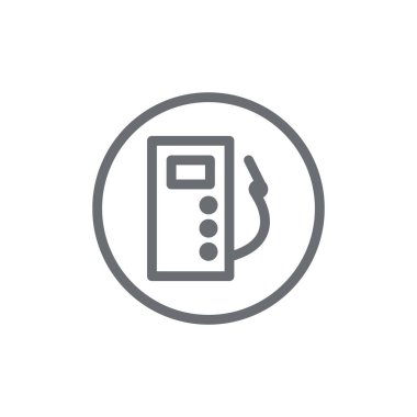 Benzin istasyonu ikon vektörü. lorem ipsum Düz Tasarım Jpg