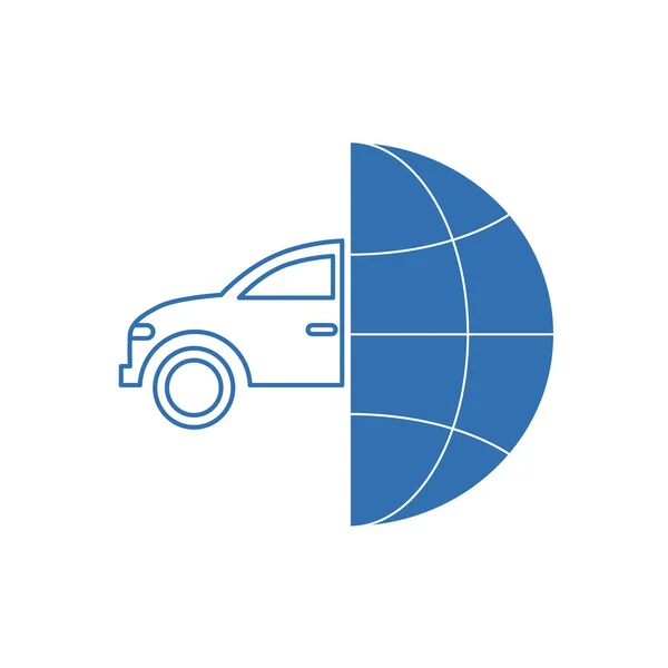 Globe car vehicle transportation car automotive garage drive dealer image icon — Stock Vector