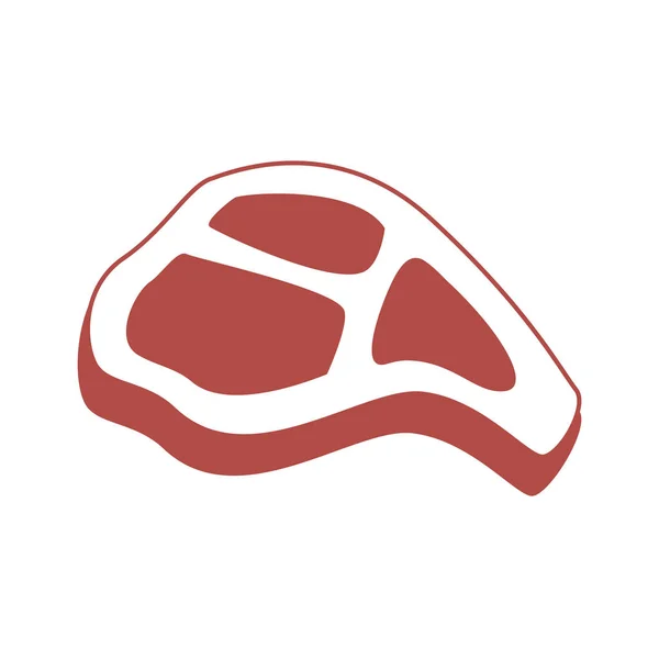T-ben nötkött stek platt vektor ikon för mat apps och webbplatser — Stock vektor