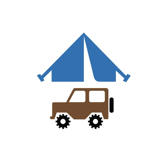 Portable camping tent icon in Metro user interface color style. Shelter vacation travel — 스톡 벡터