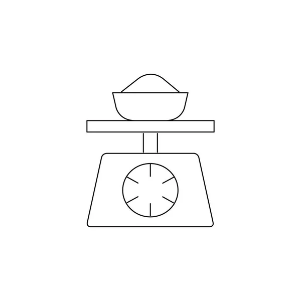 Báscula de peso de cocina con tazón y mezcla — Vector de stock