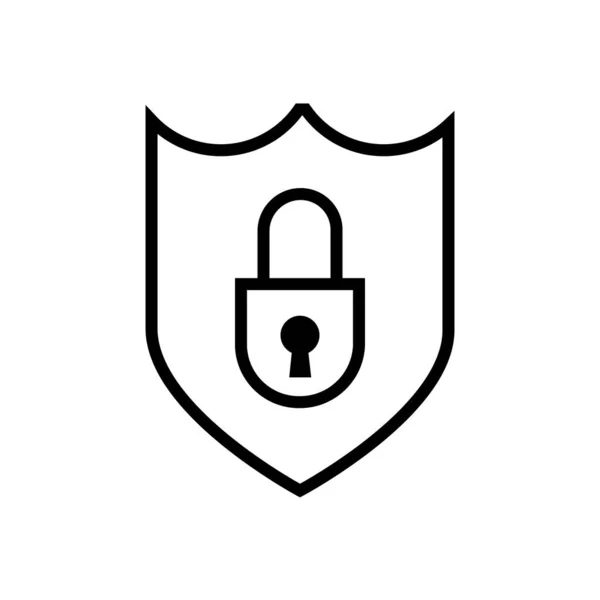 Güvenlik Kalkanı ile düz stil kilit simgesi