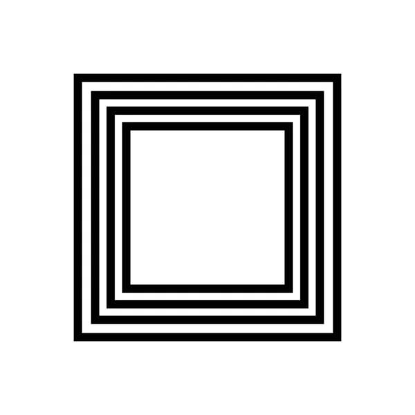 Satır ile dikdörtgen logosu. Vektör çizgileri ile alışılmadık simge tasarımı. Çerçeve .