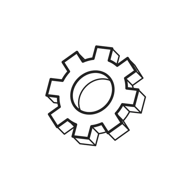Gear Icon vector. Simple flat symbol. Perfect Black pictogram illustration on white background. — Stock Vector