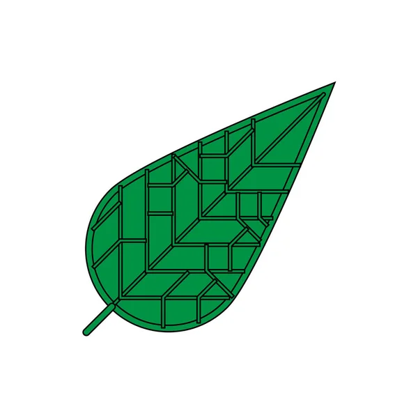 Eco icon green leaf vector illustration 고립 — 스톡 벡터