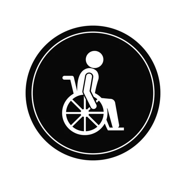 Disabled Person Sitting Wheelchair Line Icon Web Mobile Infographics Vector — Stock Vector