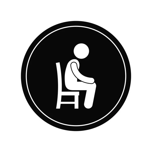 Sandalyede oturan bir adam. Beyaz arkaplanda izole edilmiş düz çizgi film karakteri