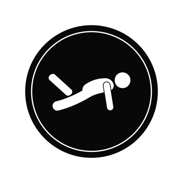 Push Icon Bodybuilding Brustgymnastik Fitnesstraining Push Icon Active Background Black — Stockvektor