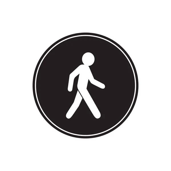Person Walking Walk Sign Flat Vector Icon Apps Websites — Stock Vector