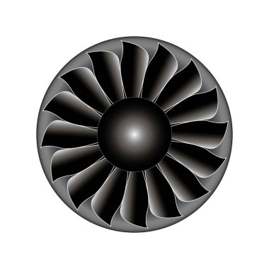 Plane turbine front view isolated on white background vector illustration. clipart