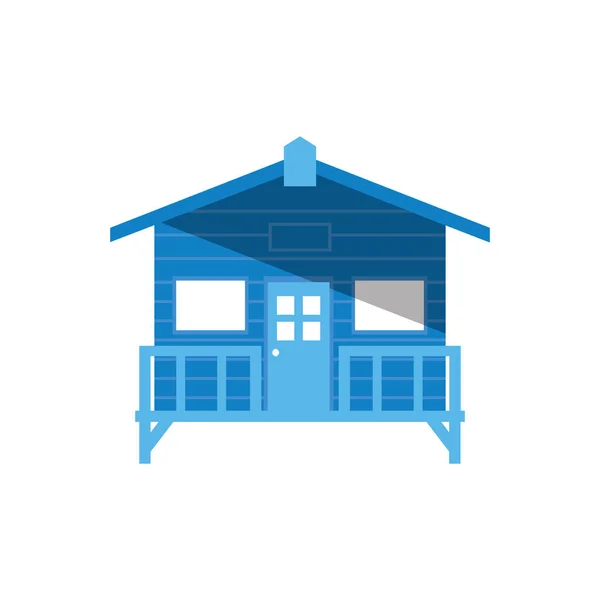 Summer bath house vector illustration. Beach house logo or label template in linear style. Travel agency logotype in thin line design. Beach hut outline icon. — Stock Vector