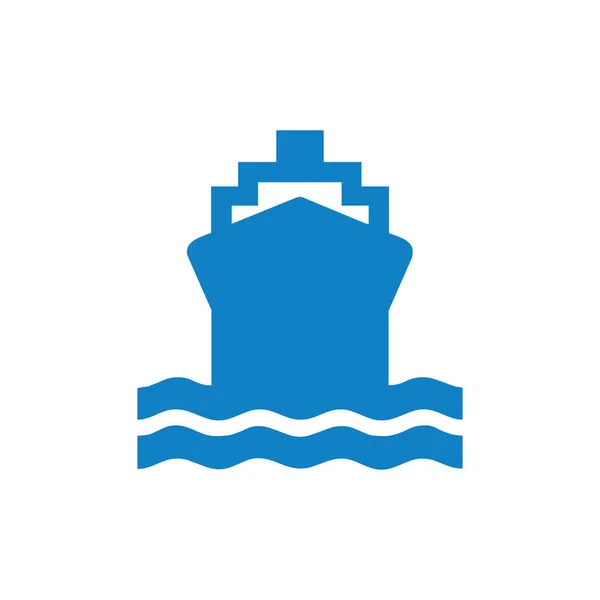 Gemi simgesi düz. Gri arkaplanda siyah resim. Vektör illüstrasyon sembolü