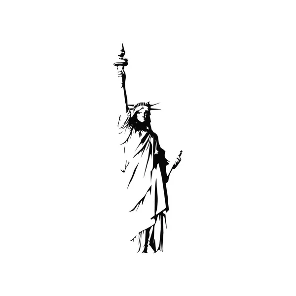 Statue of Liberty Sign isolated on white. Vector illustration — Stock Vector