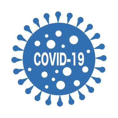 Coronavirus COVID-19 virüs sembolü. COVID-19. Simge. Romantik koronavirüs salgını. Covid 'in önlenmesi. Küresel salgın alarmı. Covid-19 salgını. İzole vektör çizimi. Stok illüstrasyonu.