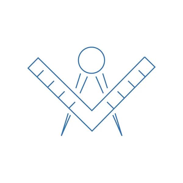 Beyaz arkaplanda cetvel ve pusula simgesi çizimi.