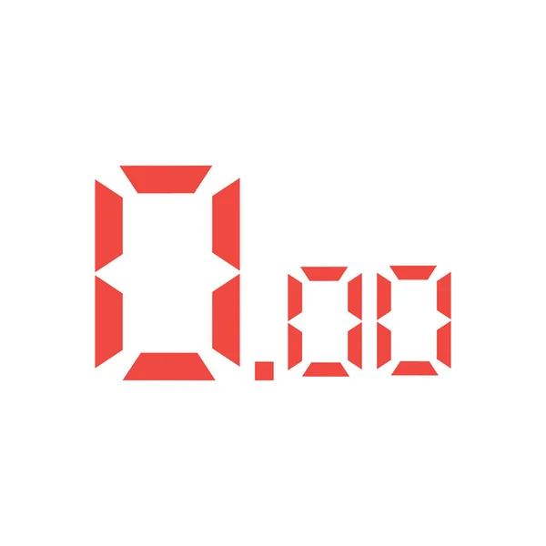 Červená digitální čísla na bílém pozadí. plochý styl. červená ikona digitálních čísel pro design webových stránek, logo, aplikaci, uživatelské rozhraní. Symbol digitálních čísel. LED styl číslování digitálních hodin znamení — Stockový vektor