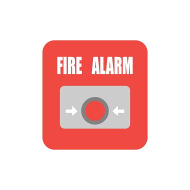 Fire button vector flat material design isolated on white
