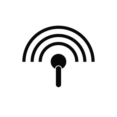 Kablosuz ve kablosuz ağ ikonu ya da uzaktan internet erişimi için imza. Podcast vektör simgesi.