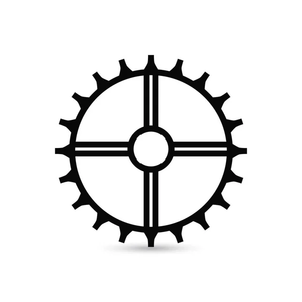 dişli simgesi vektörü. Basit düz sembol. Beyaz arkaplanda mükemmel siyah resim çizimi.